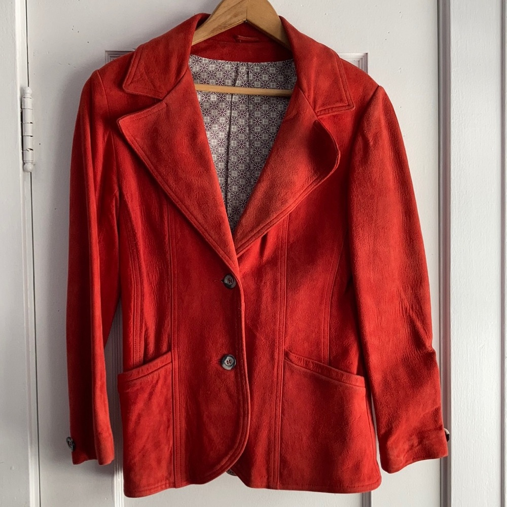 Vintage 70s Red Suede Jacket or Blazer